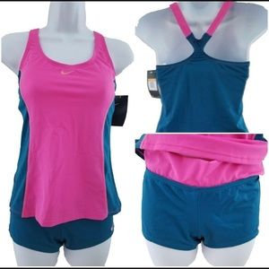 Nike 2 piece bathing suit tankini/shorts medium